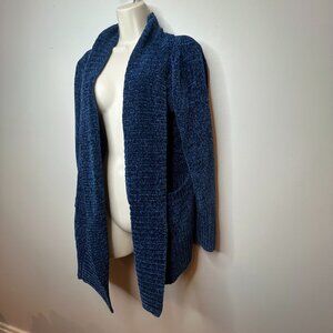 Orvis Soft Blue Duster Cardigan Sweater Robe (S)
